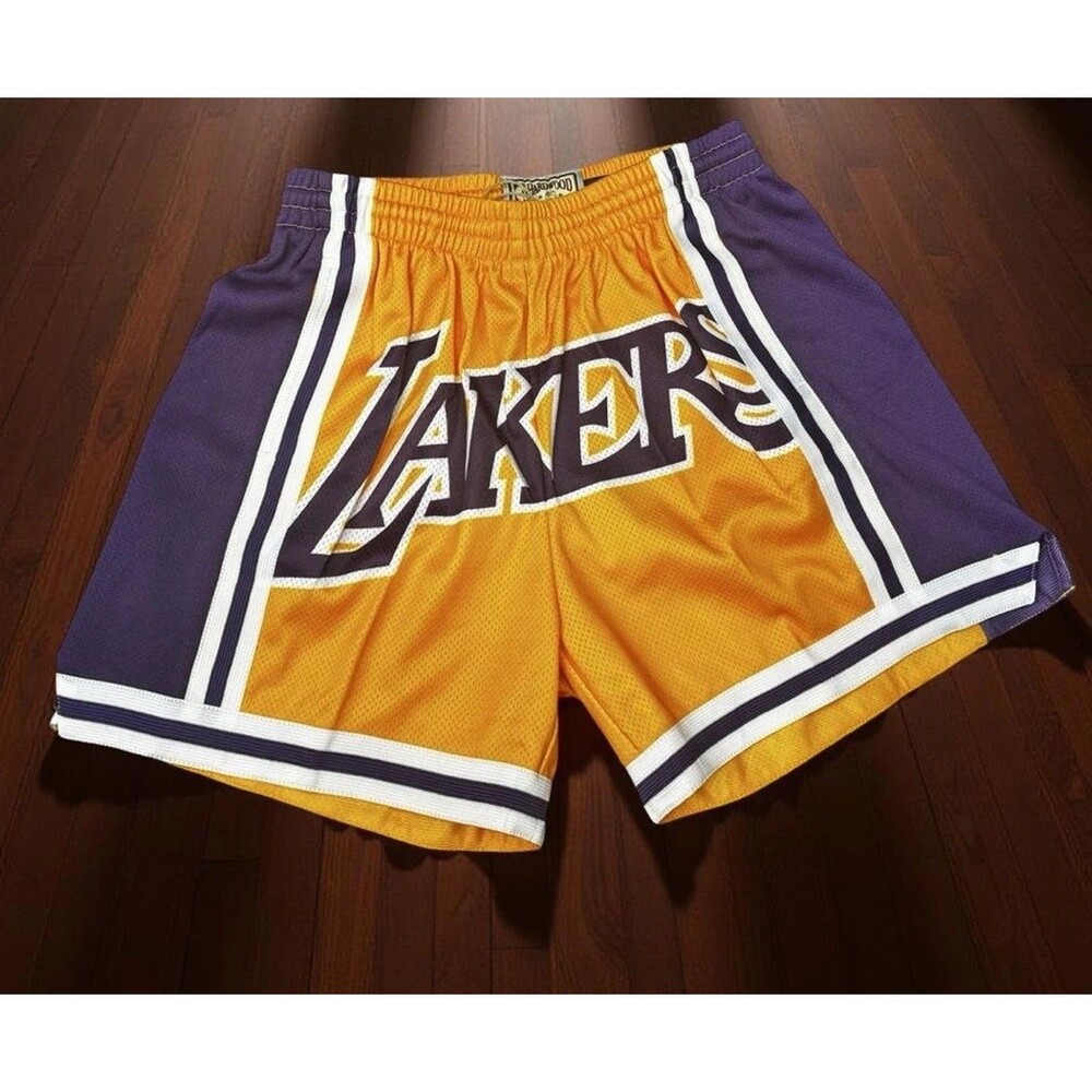 Mitchell & Ness Lakers Shorts Mens M Purple Gold NBA BNWT Hardwood Classic